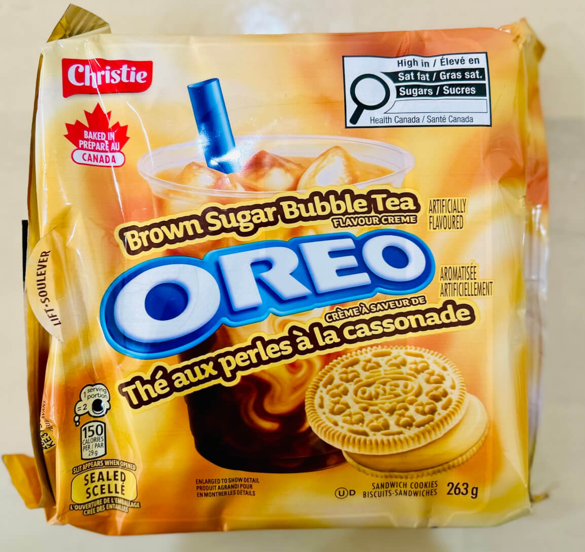 Oreo Brown Sugar Bubble Tea Flavoured Sandwich Cookies 263 G(CANADA)