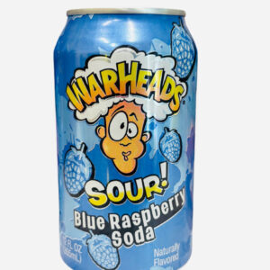WARHEADS SODA SOUR BLUE RASPBERRY 12 OZ CAN